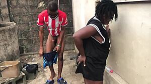 Boyfriend trolls her at the well, banging and creampying with raw power