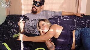 my stepbro says, 'suck my monster cock while we play games'