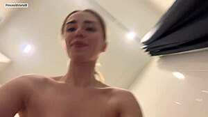 Redhead With Blue Eyes Sucks Huge Cock For First Time