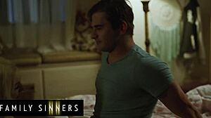 family sinners - hot blondie feels down after breakup and rides her stepbro to forget