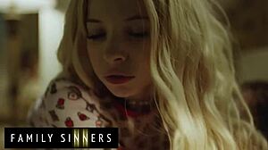 family sinners - hot blondie feels down after breakup and rides her stepbro to forget