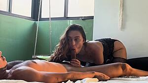 brazilian amateur bent over for pussy licking!