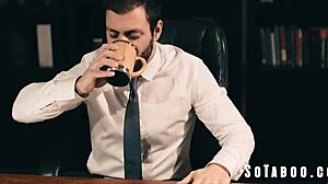 Office bimbo Tiffany Watson sucks big cocks to climb the ladder