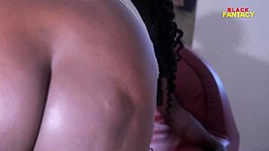 Hot ebony with wet pussy gets clothes ripped for monster cock