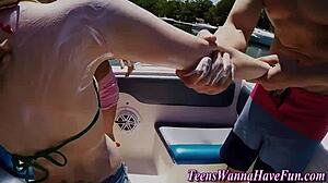 teens partying on yacht