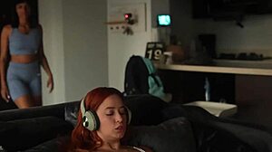 I caught my roommie in virtual sex and seduced her into fucking