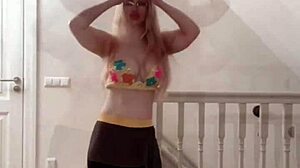 Belly dancer goddess performs with glasses and huge body in music video