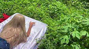 Blonde sex toy gets her ass pounded with toys and hands