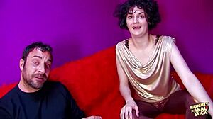 Old and young lovers engage in rough anal sex