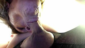 Granny Bijou intensely deepthroats and licks cock in POV face fucking session with mature milf