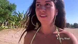 crazy girl pees in panties on beach