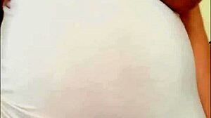 That pregnant arab girl with the big belly and milky boobs is so sexy