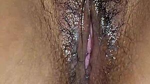 Masturbation turns into wet pussy pounding with a creamy finish