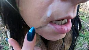 cheating wife shops fur-coat, sucks husband's friend outdoors