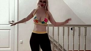 Belly dancer goddess performs with glasses and huge body in music video