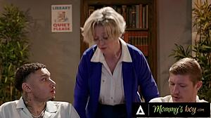 Intriguing Librarian MILF Caught Students, Gets Rough Public DP