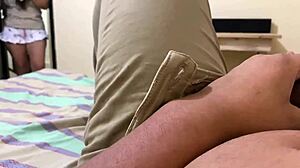 Damn, Colombian culona gives epic blowjob and rides while buddy grabs beers!