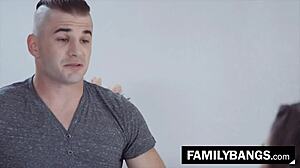 Close stepbrother Nathan Bronson bangs petite stepsister Athena Faris in the bedroom, fucking her dirty pussy hard!