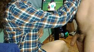 Colombian girl bends over for monster cock!