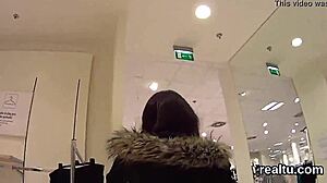 Adorable Czech girl undresses in shop, gets teased orally, then penetrated in POV