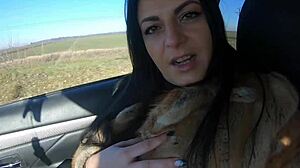 cheating wife shops fur-coat, sucks husband's friend outdoors
