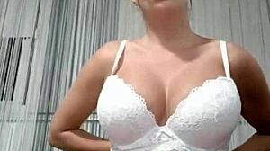 Big Tits Brunette Screams with Huge Dildo Orgasm!