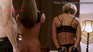 Blonde Teen 18+ and Milf in 3some, Amateur Babe Whipped on Tits