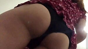 I give my neighbor a relaxing massage under her skirt