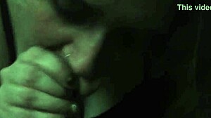 in this video, the girl gives a blowjob and swallows the load