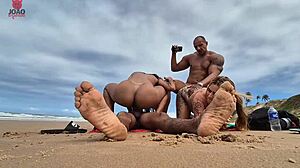 African Brunette Lunna Geek In Nudist Beach Orgy With Joao - Pitbull Porn Part 2