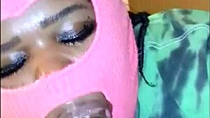 She gags and spits while sucking my dick bareback