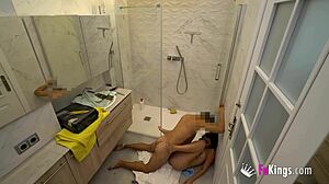 haix traps the plumber and rides him in cowgirl for our view.