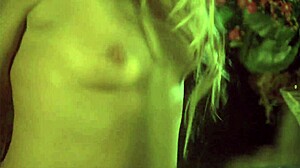 Blonde hottie intensely fucks in garden