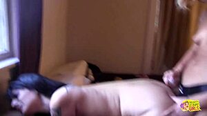 Blonde Shoves Butt Plug Into Lesbian Friend's Ass!