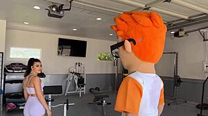 personal training session with gal ritchie featuring sweaty squats and deep thrusts on porndudecasting