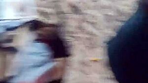 doggystyle beach encounter with milf and monster cock in public