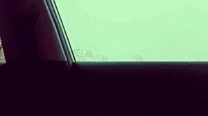 Skinny Amateur with Small Waist Dances Cock Outside in Public Vehicle with Lover