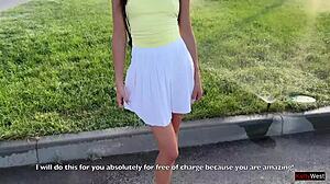 public agent spots cute teen 18+ for a wild fuck. creampie finish in mountain forest.