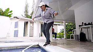 my boss pulled me out of the pool and talked me into fucking him.