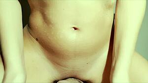 imagine rubbing shaved pussy on cock then riding in cowgirl pov, moaning close up