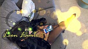 Hot Brunette in See-Through Halloween Costume Teases Huge Cock