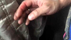 Jacket and boots on the train.