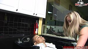Blonde Slut Craves BBC Cumshot in Mouth