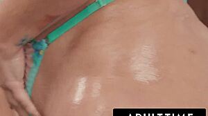 Jenna Starr, oiled PAWG, throws back for big dick. Gets fully cum covered!