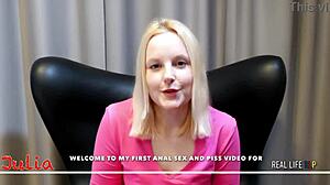 New Face Julia Experiences First Anal Rimming With Blowjob, Swallow, And Rough Assfucking In Real Life Porno