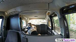 A couple’s sexual desire is depicted in a homemade porn video while they are in a taxi