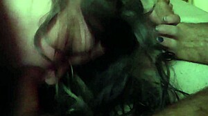 random blowjob turns into toy play with a hot swallow and facial