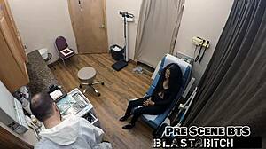 Behind the scenes, Yesenia Yousos moans as her vagina gets spread and blasted with cum in POV