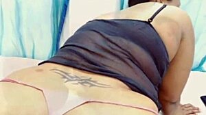 Fat ass ebony bbw shows hairy pussy in live showcam stream