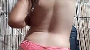 Watch my stepsister flash her sublime tits and get dominated in rough homemade sex!